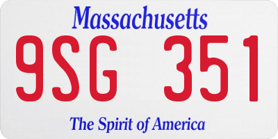 MA license plate 9SG351