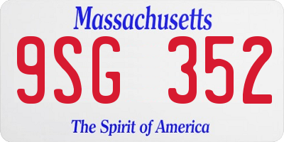 MA license plate 9SG352