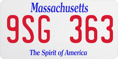 MA license plate 9SG363