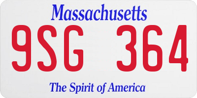 MA license plate 9SG364