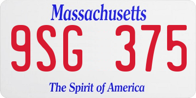 MA license plate 9SG375