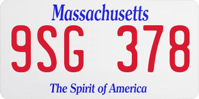 MA license plate 9SG378