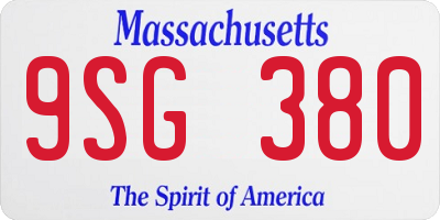 MA license plate 9SG380