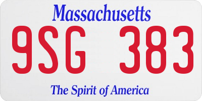 MA license plate 9SG383