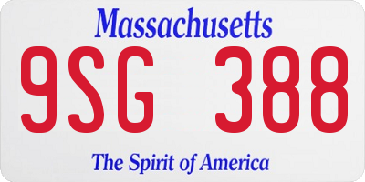 MA license plate 9SG388