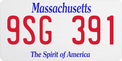 MA license plate 9SG391