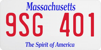 MA license plate 9SG401