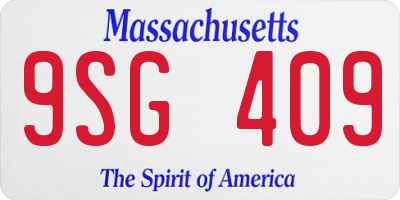 MA license plate 9SG409