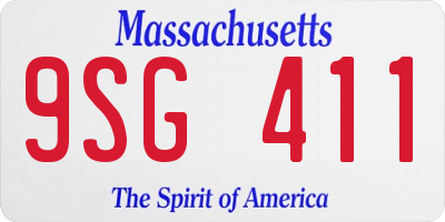 MA license plate 9SG411