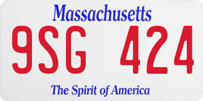 MA license plate 9SG424