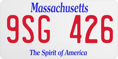 MA license plate 9SG426