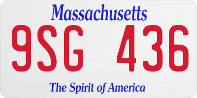 MA license plate 9SG436