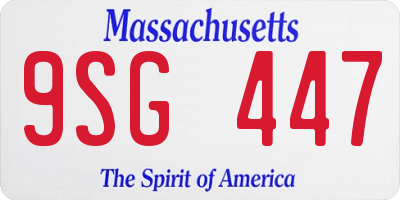 MA license plate 9SG447