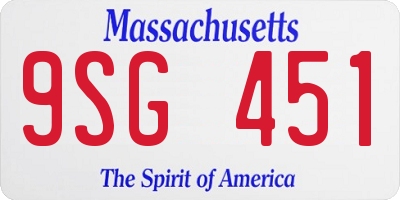 MA license plate 9SG451