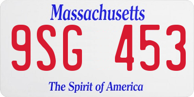 MA license plate 9SG453