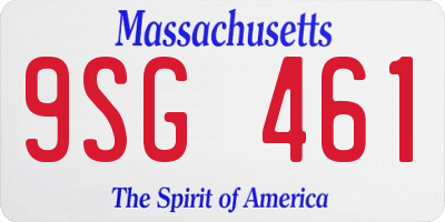 MA license plate 9SG461