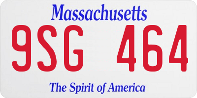 MA license plate 9SG464