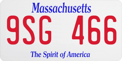 MA license plate 9SG466
