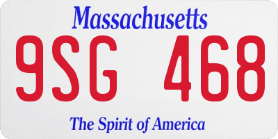MA license plate 9SG468