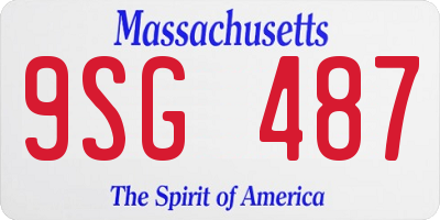 MA license plate 9SG487