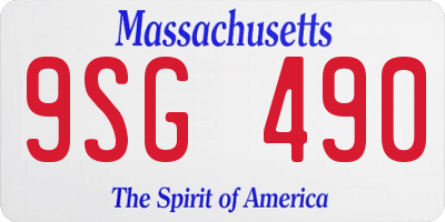MA license plate 9SG490