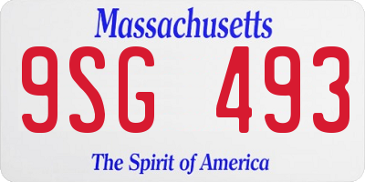 MA license plate 9SG493