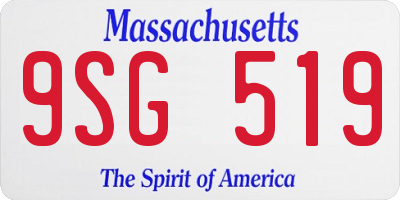 MA license plate 9SG519