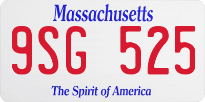 MA license plate 9SG525