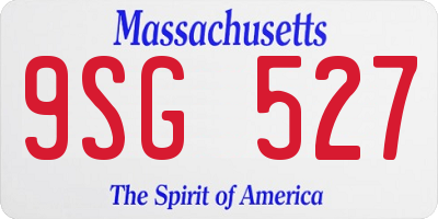 MA license plate 9SG527