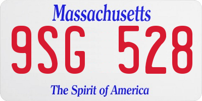 MA license plate 9SG528