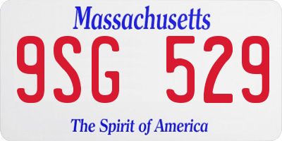 MA license plate 9SG529