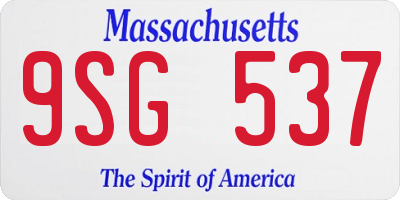 MA license plate 9SG537