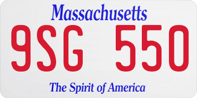 MA license plate 9SG550