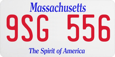 MA license plate 9SG556