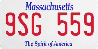 MA license plate 9SG559