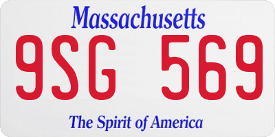 MA license plate 9SG569