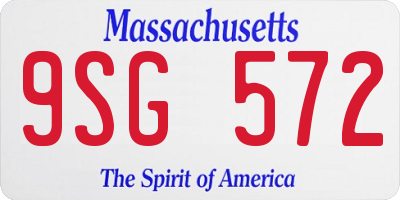 MA license plate 9SG572