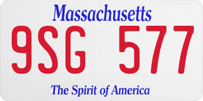 MA license plate 9SG577