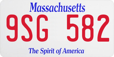 MA license plate 9SG582