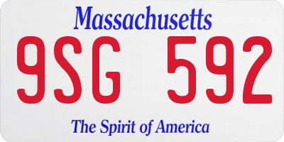 MA license plate 9SG592