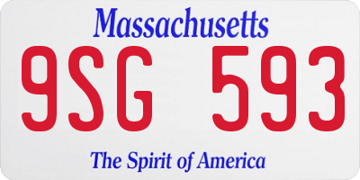 MA license plate 9SG593