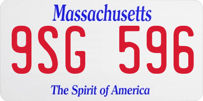 MA license plate 9SG596