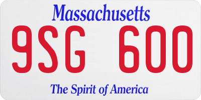 MA license plate 9SG600