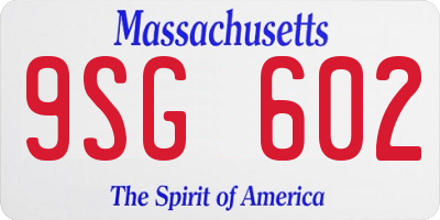 MA license plate 9SG602