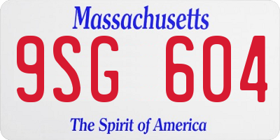 MA license plate 9SG604