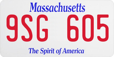 MA license plate 9SG605