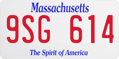 MA license plate 9SG614