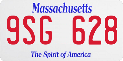 MA license plate 9SG628