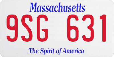 MA license plate 9SG631