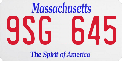 MA license plate 9SG645